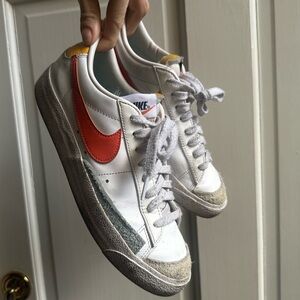 Nike White Blue and Orange Sneakers